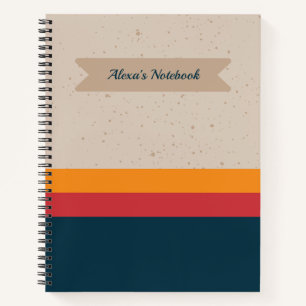 Retro stripes Sunset & Slate Notebook