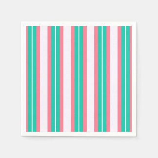 Retro Stripes - Teal Pink Napkin