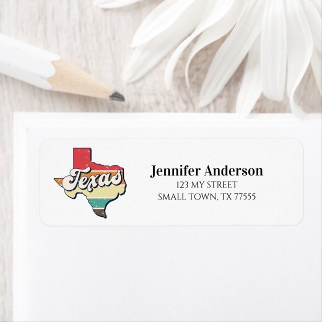Retro Stripes Texas State Flag Label (Insitu)