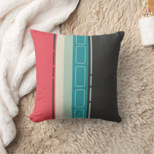 Retro stripes throw pillow