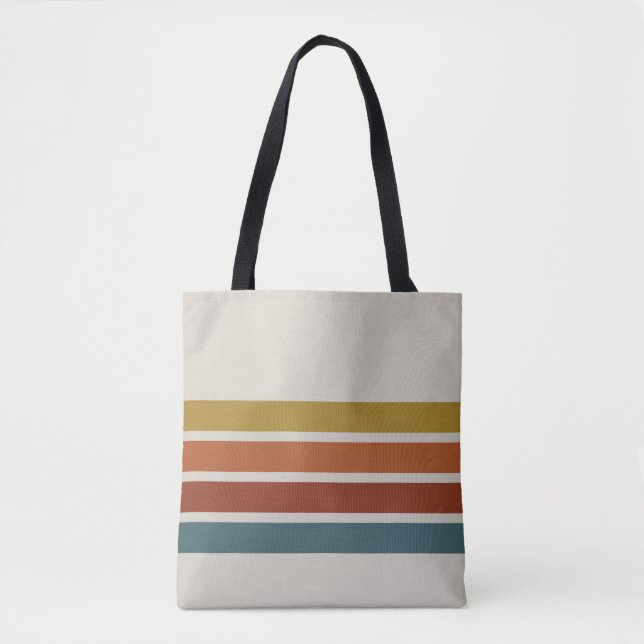 Retro Stripes Tote Bag (Front)