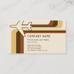 retro stripes travel business card