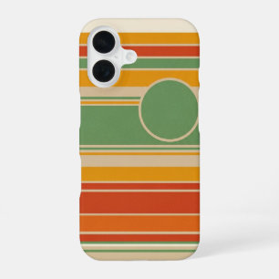 Retro Stripes with Circle iPhone 16 Case