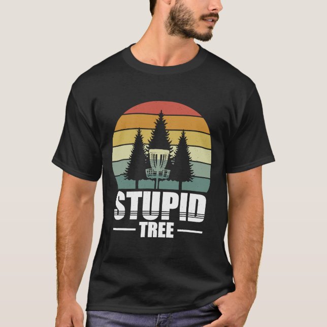 Retro Stupid Tree Disc Golf  Golf  Player   2 T-Shirt (Front)