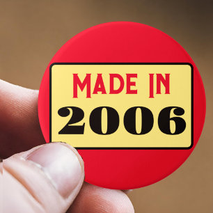 Retro style 18e anniversaire badge 2006