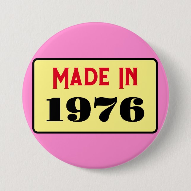 Retro style 50th birthday badge 1976 (Devant)