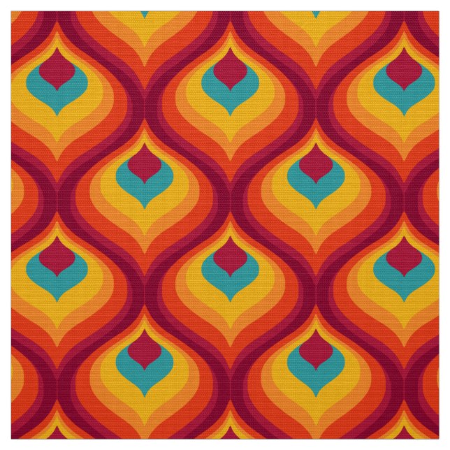 Retro style 60s 70s pattern fabric (Swatch)
