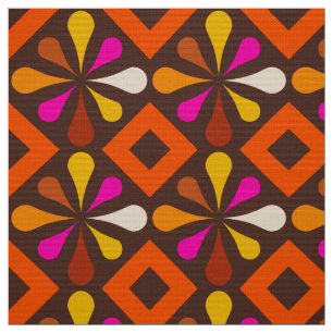 retro style 60s 70s pattern fabric
