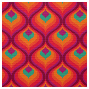 Retro style 60s 70s pattern fabric