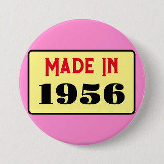 Retro style 70th birthday badge 1956 3 inch round button