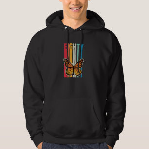 Retro Style 80 Year Monarch Butterfly Lover Birthd Hoodie