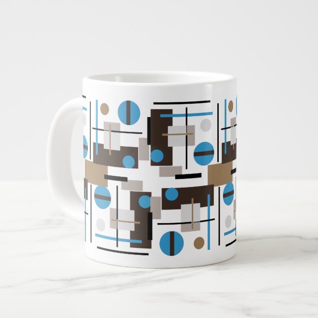 Retro style Abstract design pattern Large Coffee Mug (Front Left)