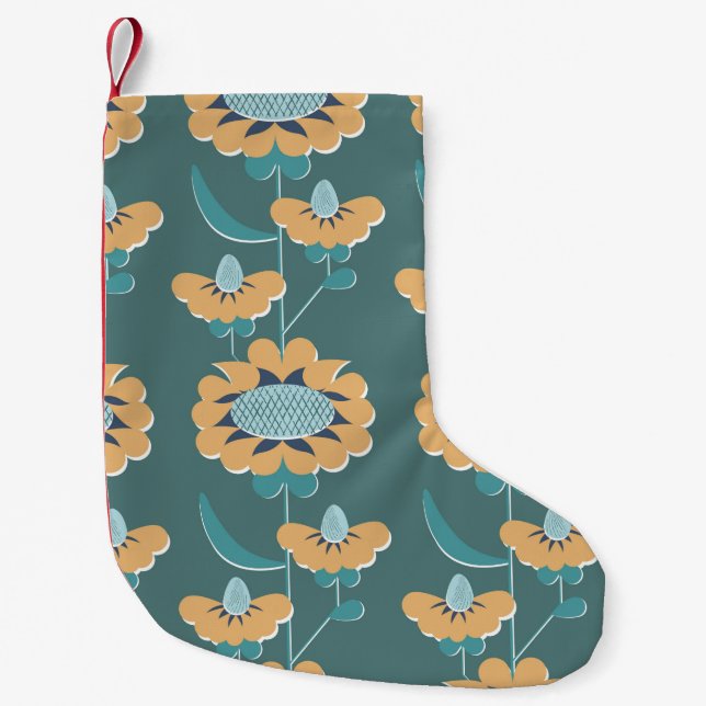 retro style abstract floral seamless pattern. flow small christmas stocking (Front)