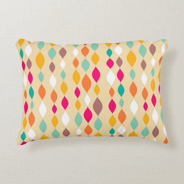 Retro style abstract pattern accent pillow (Front)