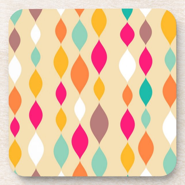 Retro style abstract pattern coaster (Front)