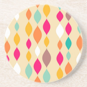 Retro style abstract pattern coaster