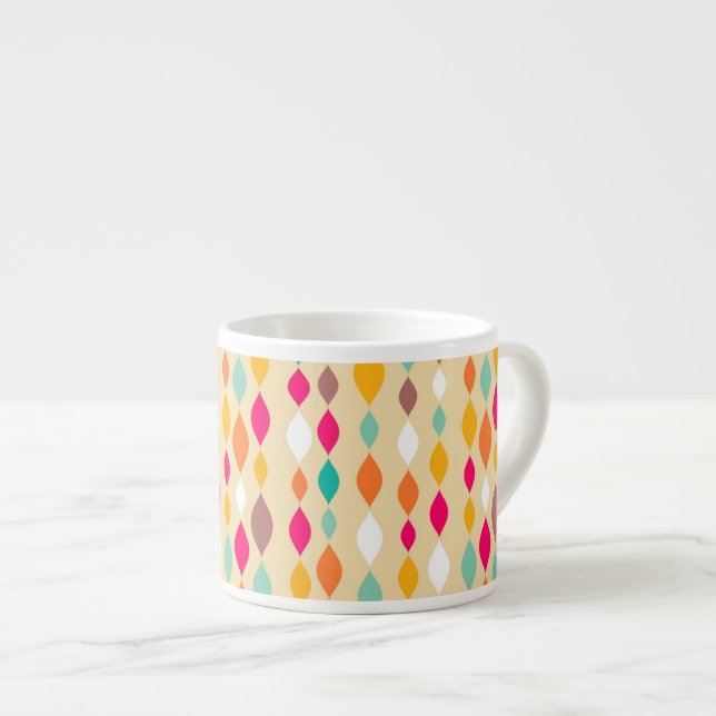 Retro style abstract pattern espresso cup (Front Right)