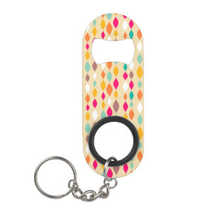 Retro style abstract pattern keychain bottle opener