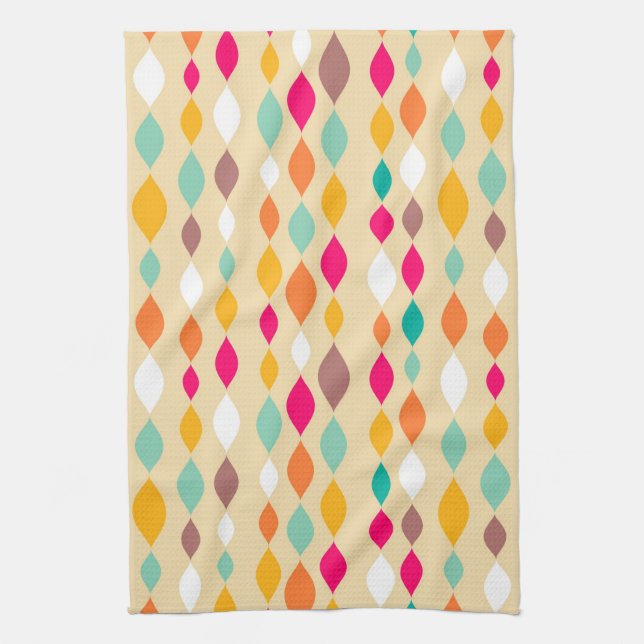 Retro style abstract pattern kitchen towel (Vertical)