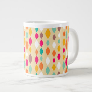 Retro style abstract pattern large coffee mug