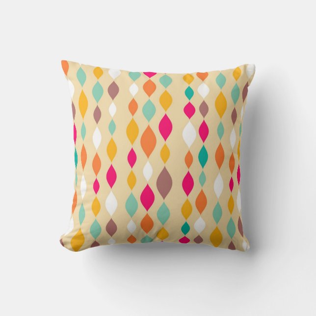 Retro style abstract pattern throw pillow (Front)
