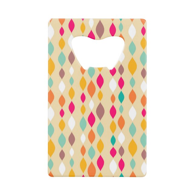 Retro style abstract pattern wallet bottle opener (Front)