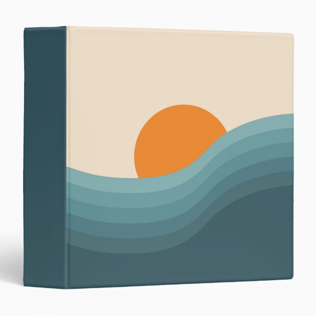 Retro style abstract sunset landscape binder (Front/Spine)