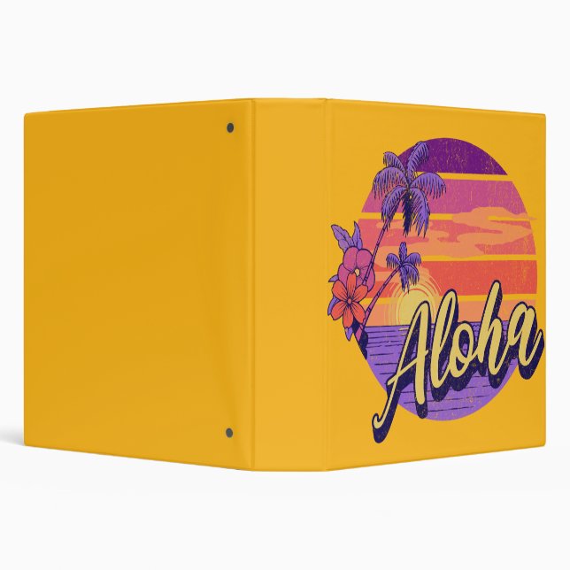 Retro style "Aloha" text design Binder (Background)