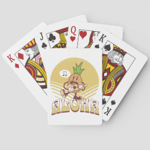 Retro style "Aloha" text design  Playing Cards