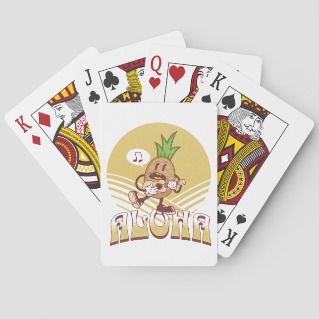 Retro style "Aloha" text design  Playing Cards (Back)