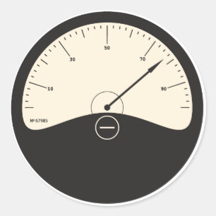 retro style analogue metre dial classic round sticker