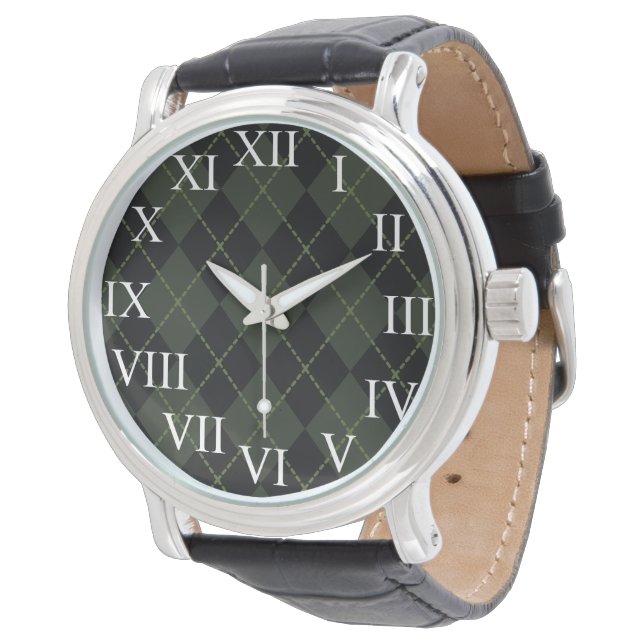 Retro Style Argyle Watch  (Angled)
