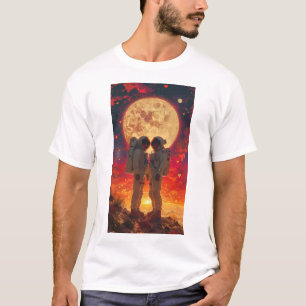 Retro Style Astronaut Couple in Desert T-Shirt