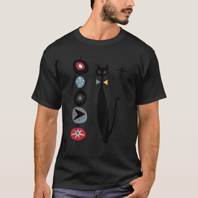 Retro Style Atomic Era Mid Century Cool Cat  v2  T-Shirt (Front)