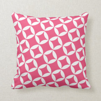 Retro Style Atomic Star Pattern in Berry Pink Throw Pillow