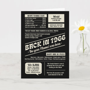 Retro Style, Back in 1966, Fun Facts 60th Birthday Card