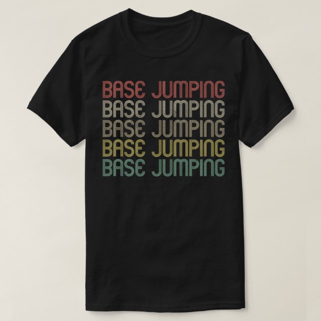 Retro Style Base Jumping Design  T-Shirt (Design Front)