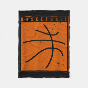 Retro Style Basketball Playing Kids Boys 10-12 12- Fleece Blanket