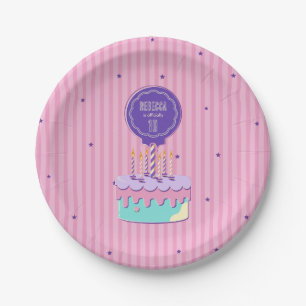 Retro style birthday party Paper Plate