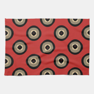 Retro Style - Black and Red Pattern Kitchen Towel