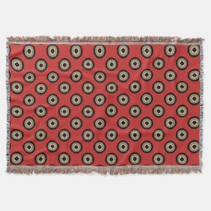 Retro Style - Black and Red Pattern Throw Blanket