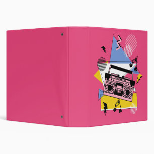 Retro style boombox design binder