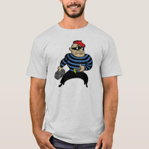 Retro-Style Cartoon Cat Burglar T- Shirt