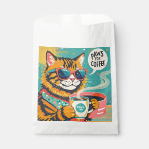 Retro-style cartoon cat wearing oversized sunglass favour bag