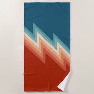 Retro style chevron pattern beach towel
