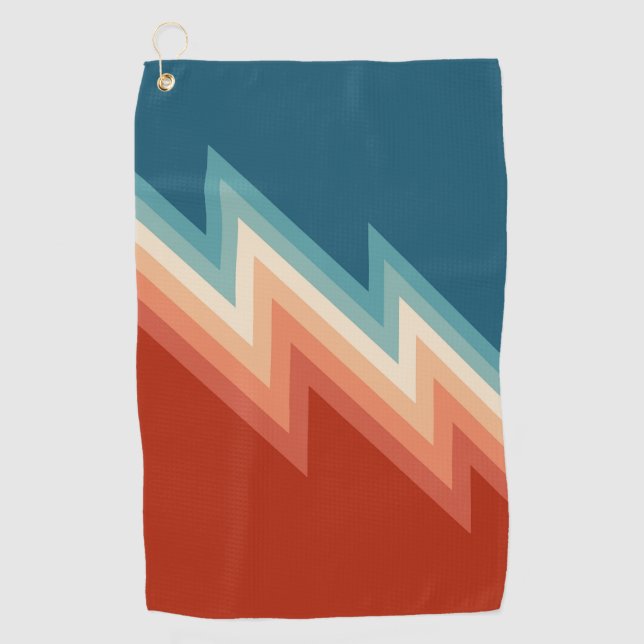 Retro style chevron pattern golf towel (Front)