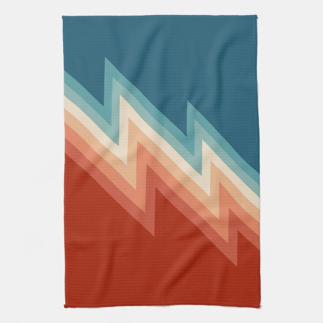 Retro style chevron pattern kitchen towel (Vertical)