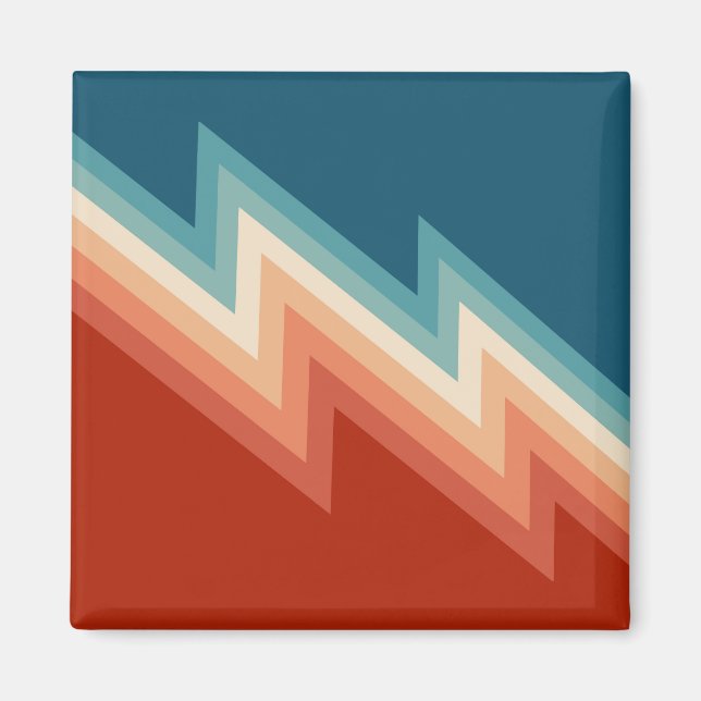 Retro style chevron pattern magnet (Front)