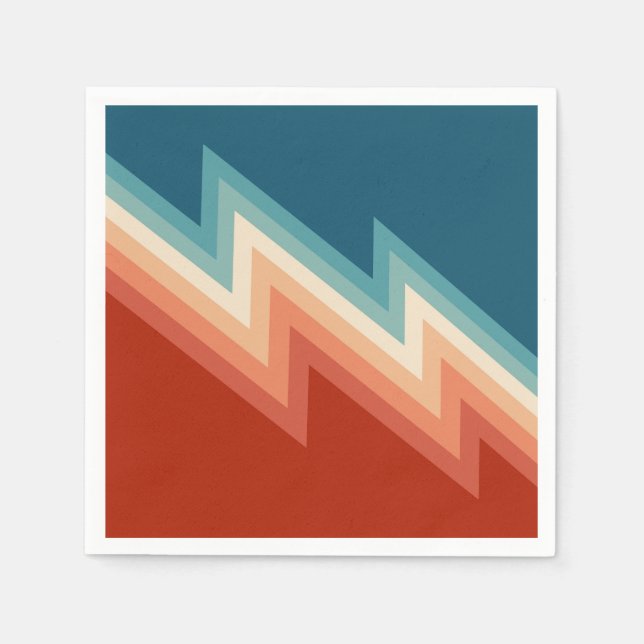 Retro style chevron pattern napkin (Front)