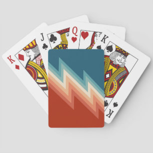 Retro style chevron pattern playing cards